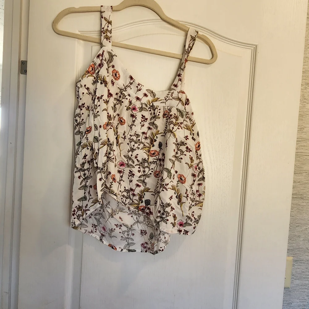 GAP Floral Women's Blouse - White and Multicolor Size L Euc - Picture 3 of 4